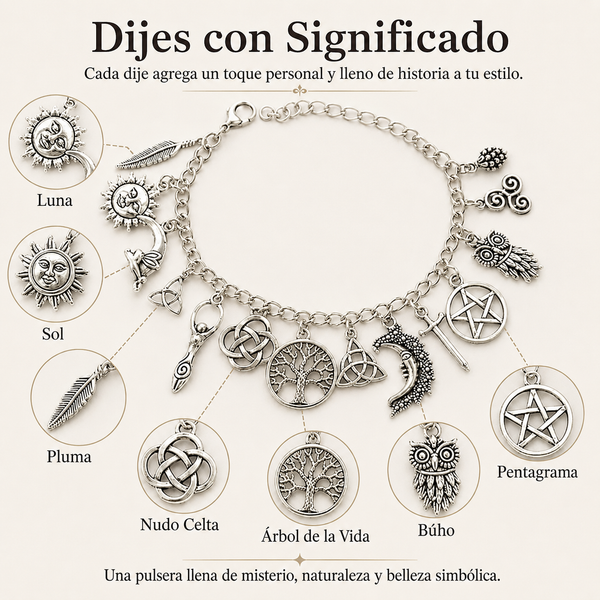 Pulsera Protectora de Dijes Mística
